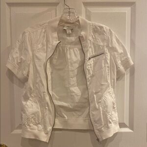 LOFT Vintage White Short Sleeve Jacket